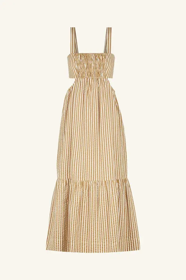 Shona Joy Hele Cut Out Ruched Midi Dress Print Size 10 - Image 4