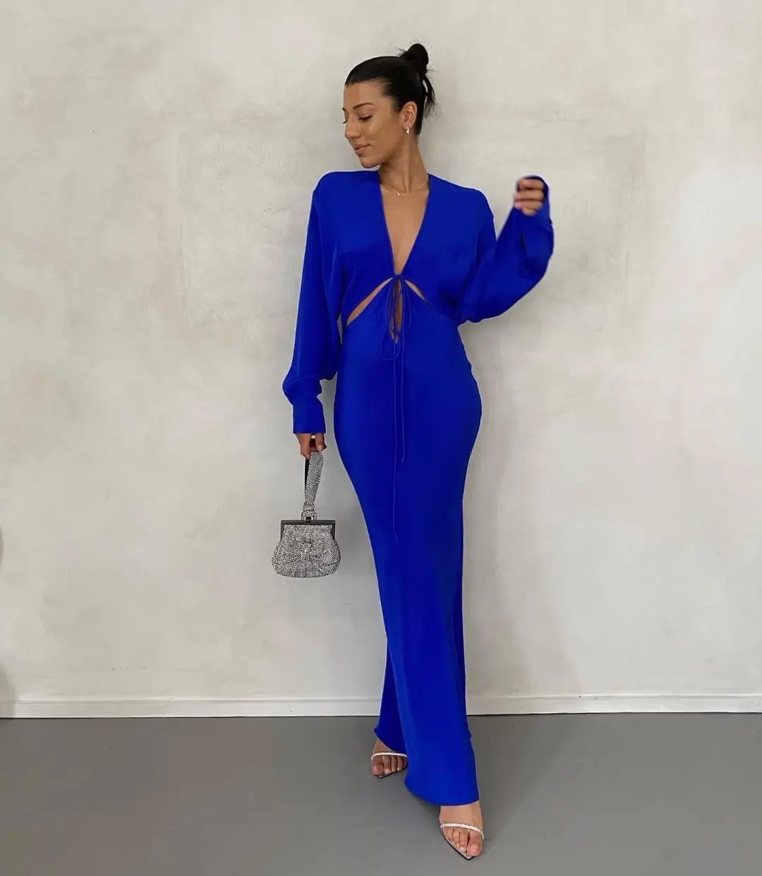 Christopher Esber Triquetra Shirt Dress Blue Size 12 for rent on The Volte - main image