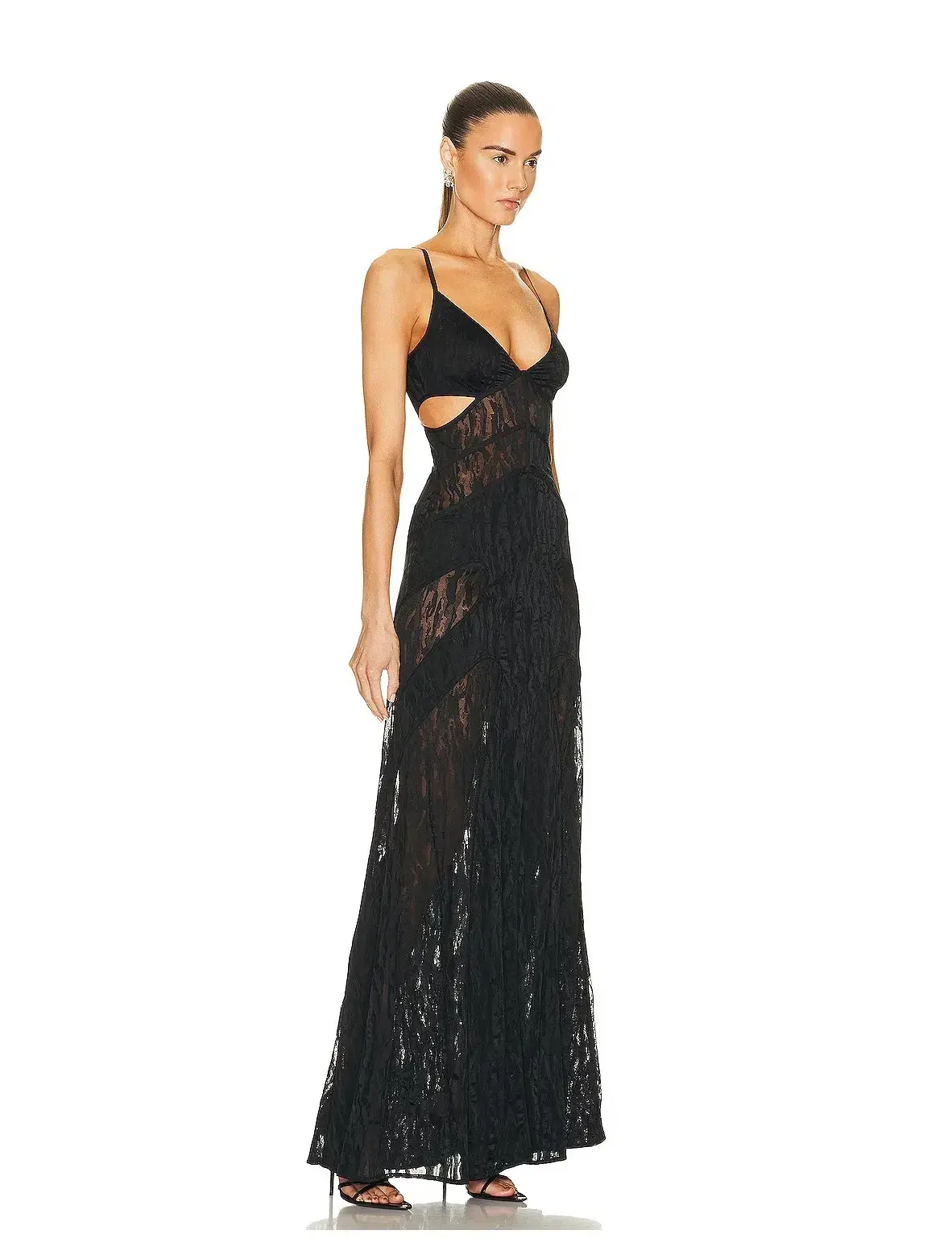 Dion Lee Fork Frame Leaf Dress Black Size 12 - Image 2