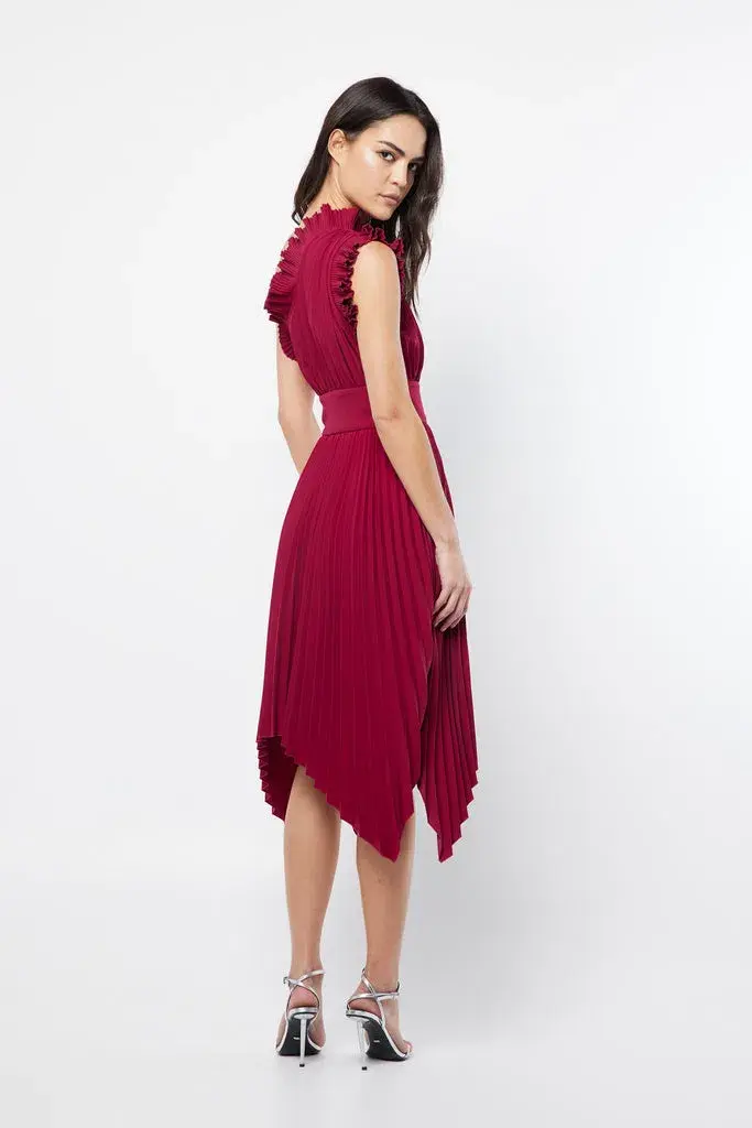 Mossman Lady Like Midi Dress in Deep Red Size 10 - Image 3