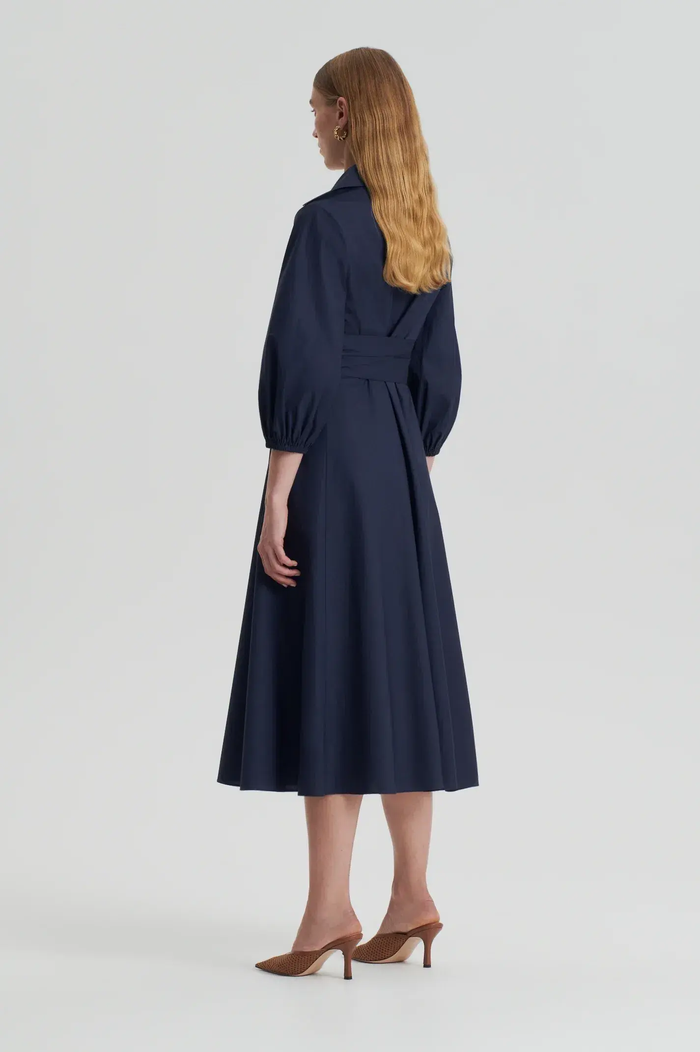 Scanlan Theodore Parachute Cotton Twist Dress Navy Size 10  - Image 3