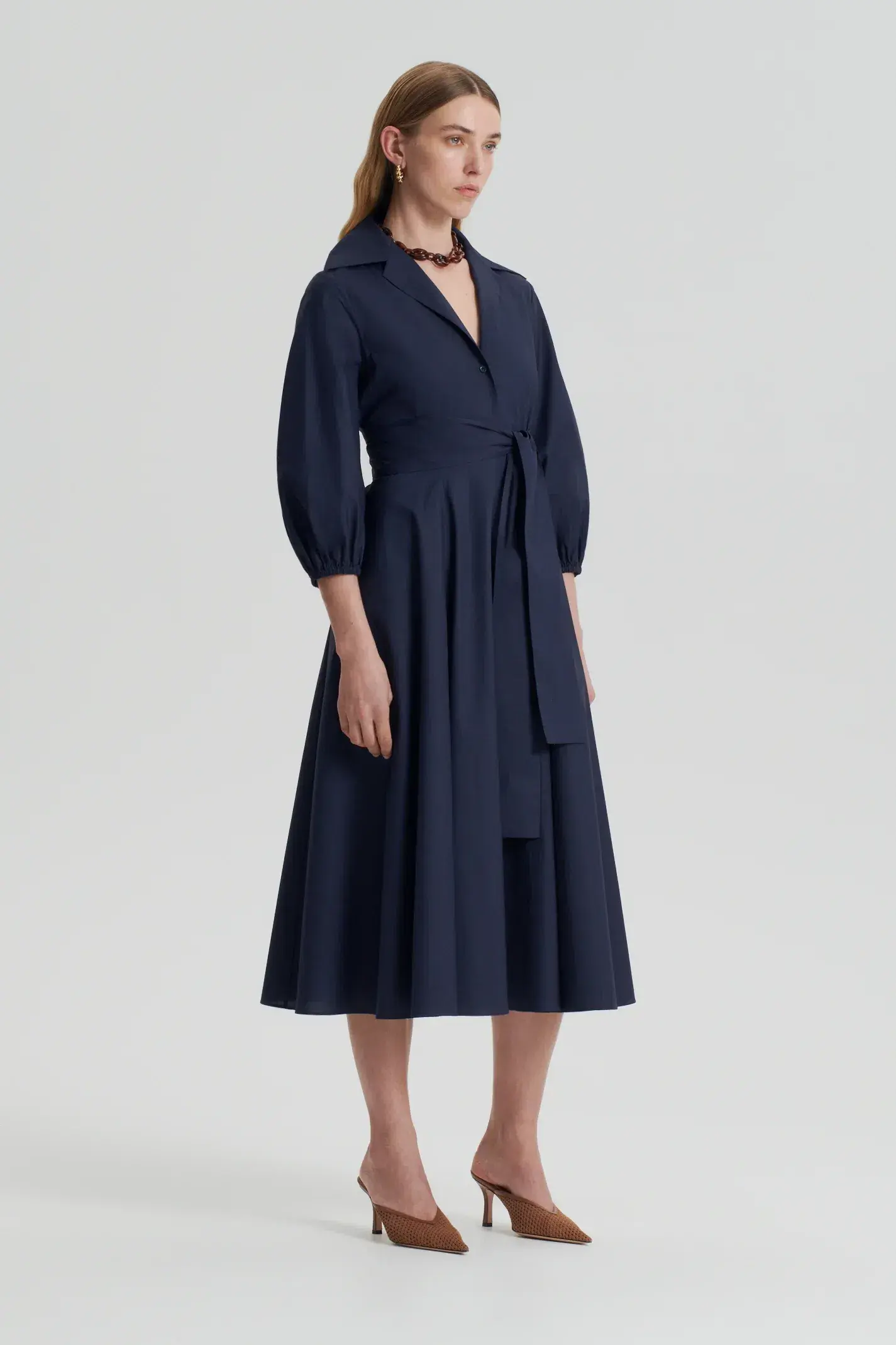 Scanlan Theodore Parachute Cotton Twist Dress Navy Size 10  - Image 2