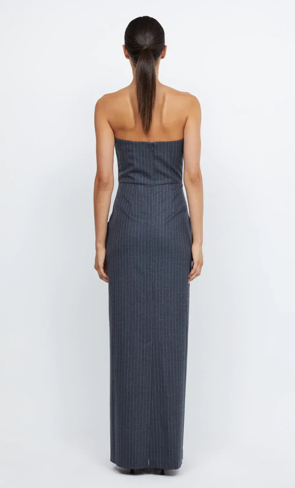 Bec & Bridge Pine Strapless Maxi Dress Charcoal Print Size 8 for rent on The Volte - main image