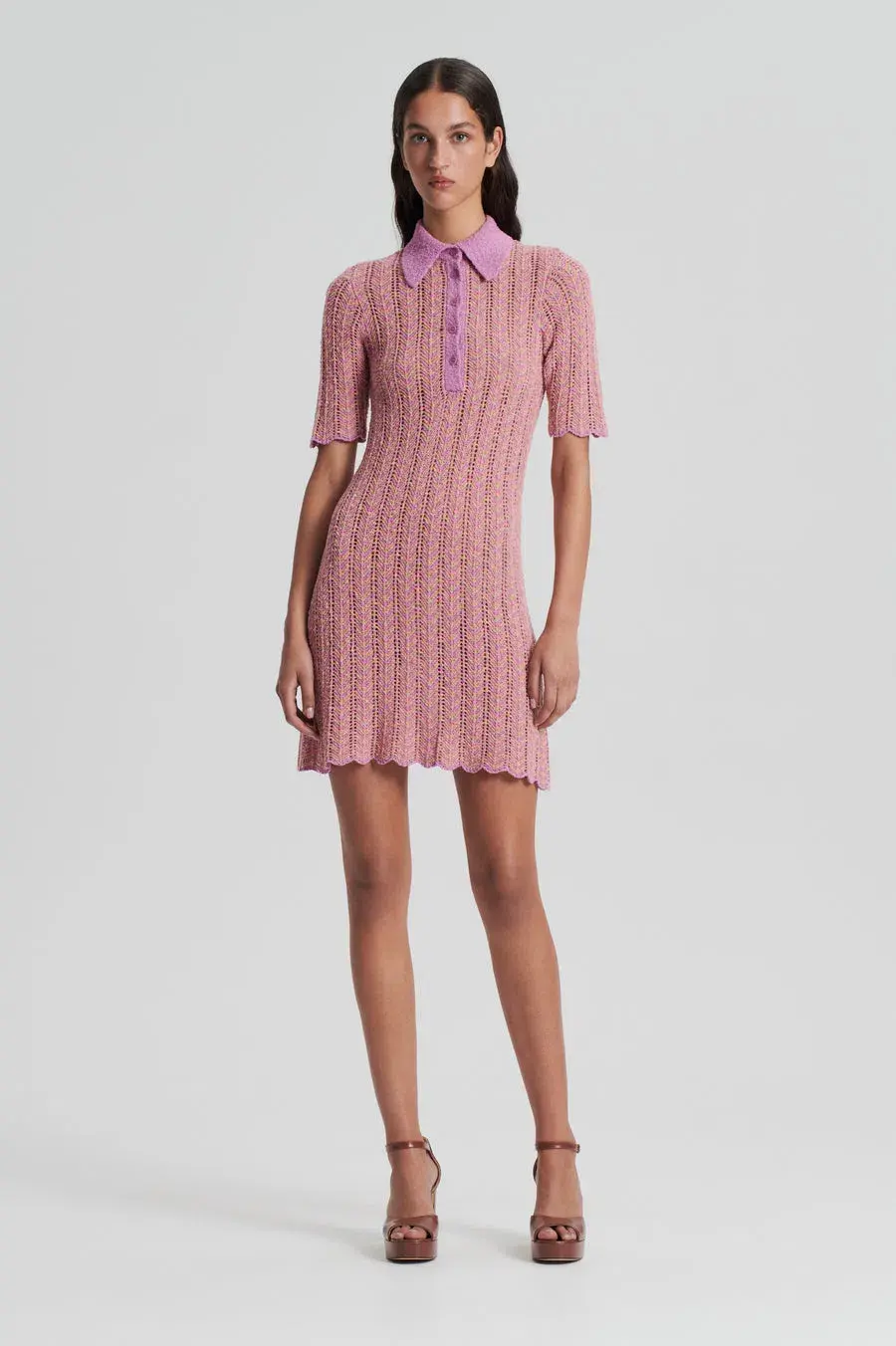 Scanlan Theodore Knit Shirt Dress Pink Size S/ AU 8 - Image 1