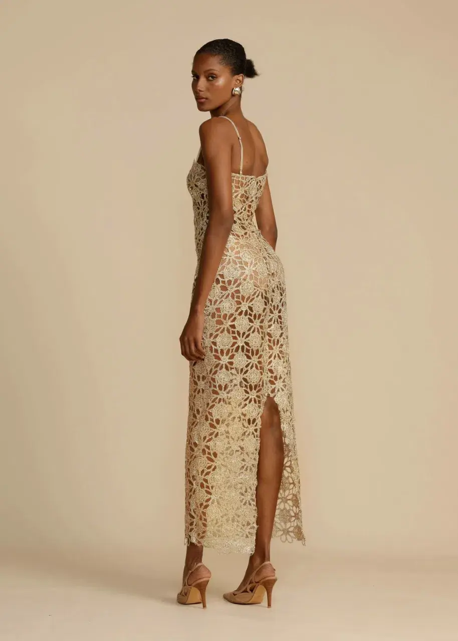 Arcina Ori Kendra Dress Metallic Gold Size S / AU 8 - Image 7