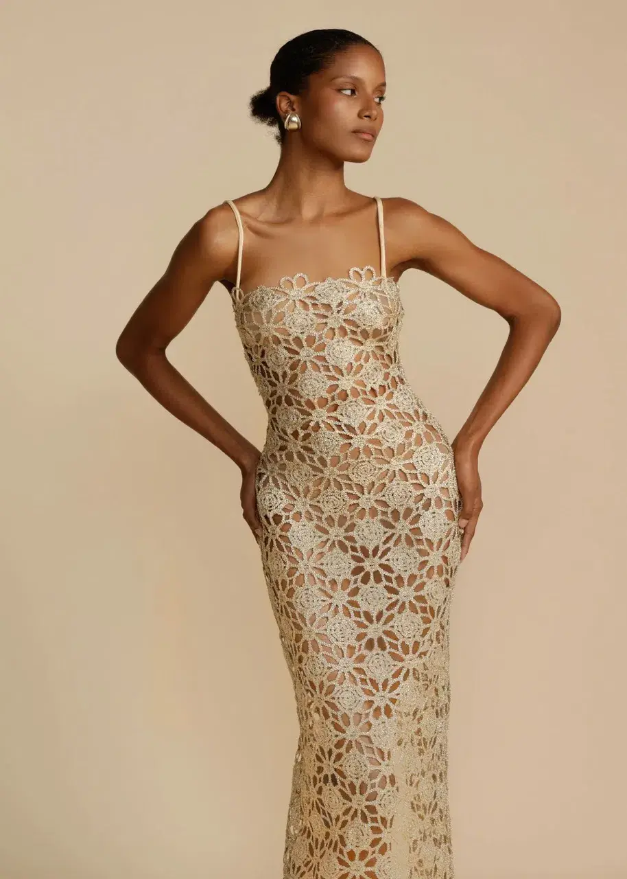 Arcina Ori Kendra Dress Metallic Gold Size S / AU 8 - Image 3