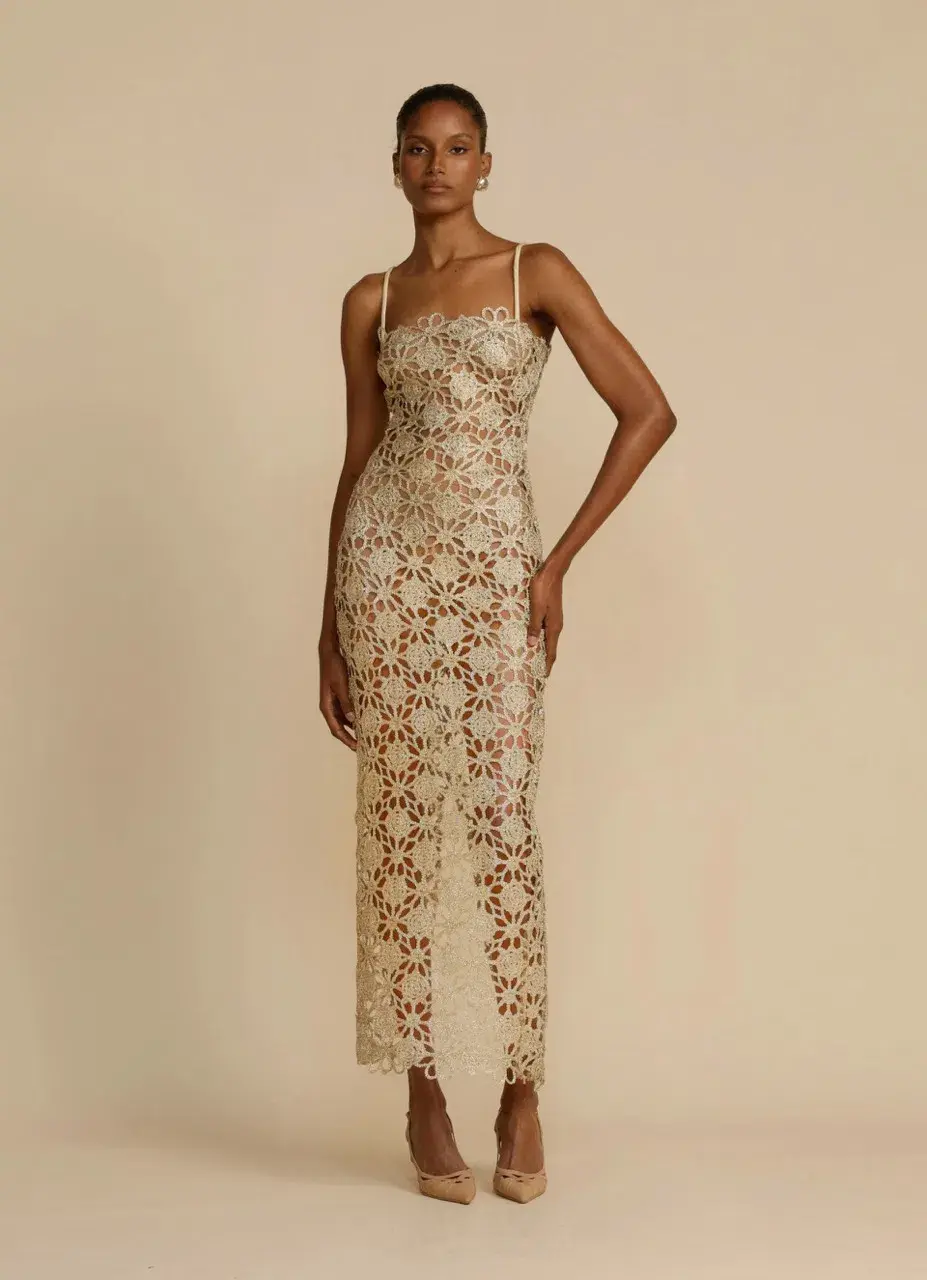 Arcina Ori Kendra Dress Metallic Gold Size S / AU 8 - Image 6
