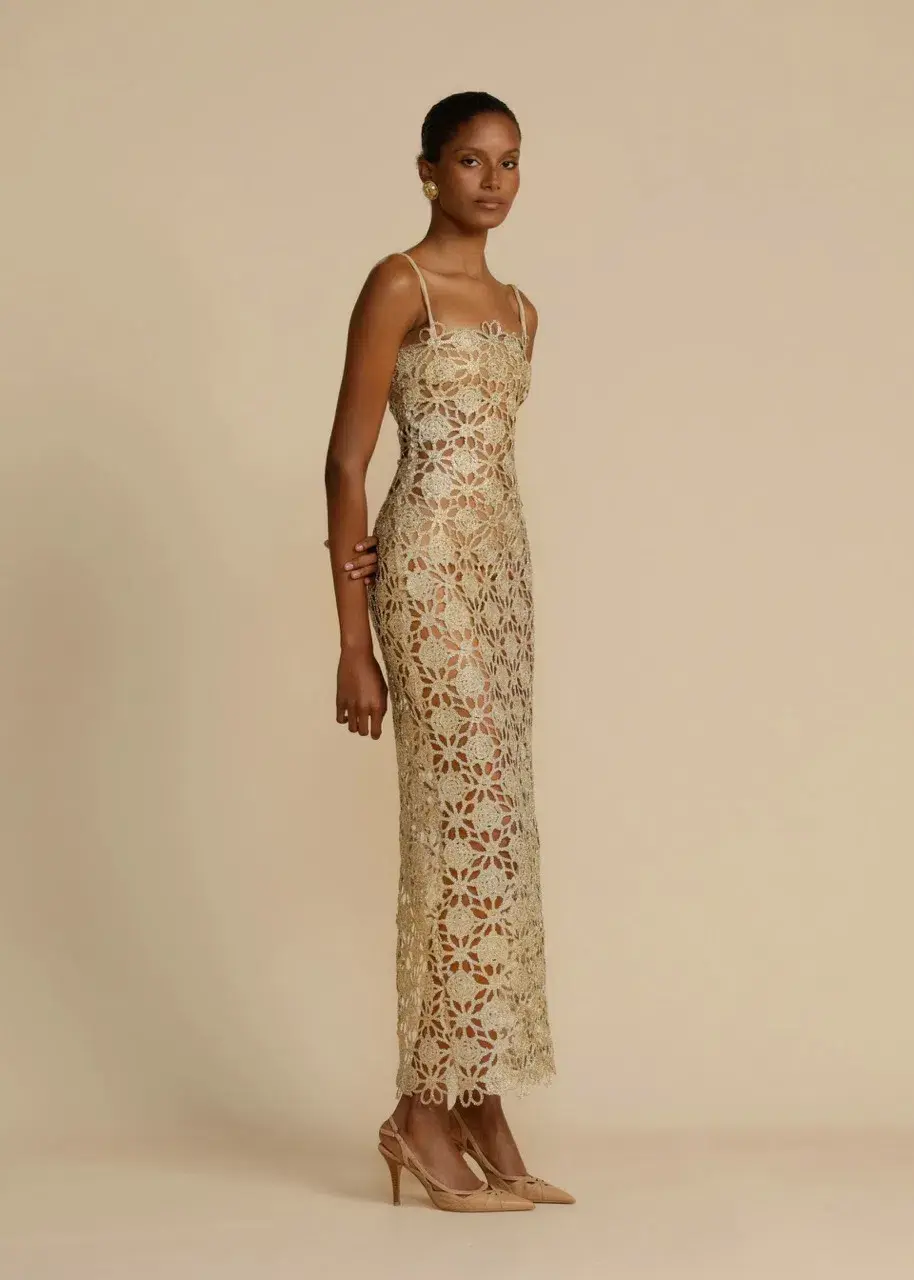 Arcina Ori Kendra Dress Metallic Gold Size S / AU 8 - Image 4