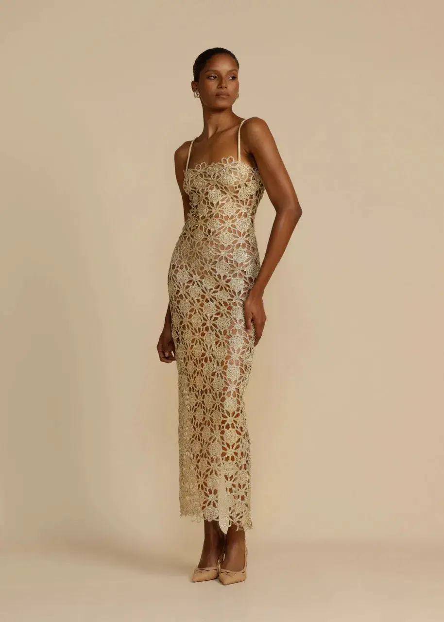 Arcina Ori Kendra Dress Metallic Gold Size S / AU 8 - Image 5