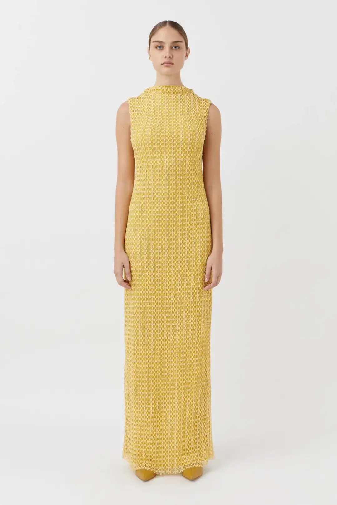 Camilla and Marc Riviera Column Dress Yellow Size 12 for rent on The Volte - main image