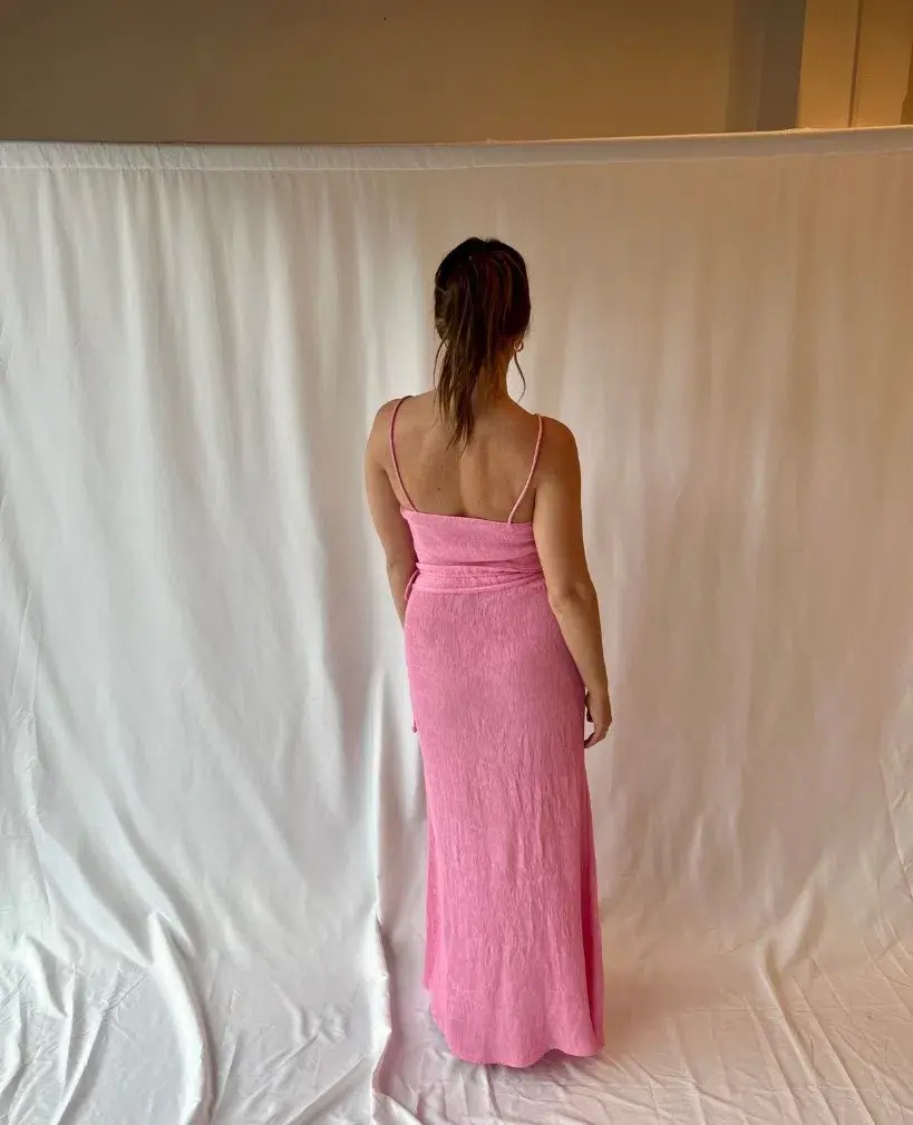 By Nicola Estelle Pleated Maxi Skirt Pink Size 6 - Image 2