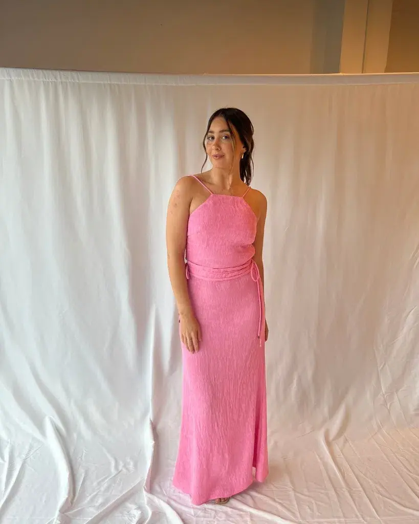 By Nicola Estelle Pleated Maxi Skirt Pink Size 6 - Image 1