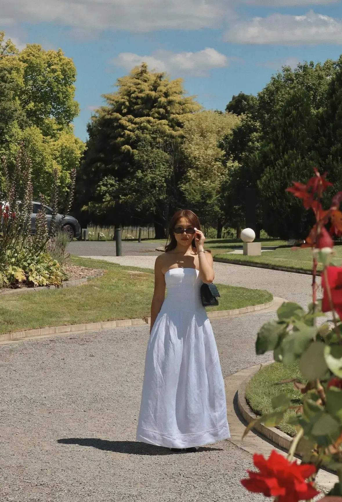 Shona Joy Blanc Linen Strapless Panelled Drop Waist Maxi Dress Ivory Size XS / AU 6 - Image 4