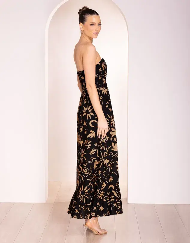 Pilgrim Raegan Strapless Midi Dress Print Size 18 - Image 3