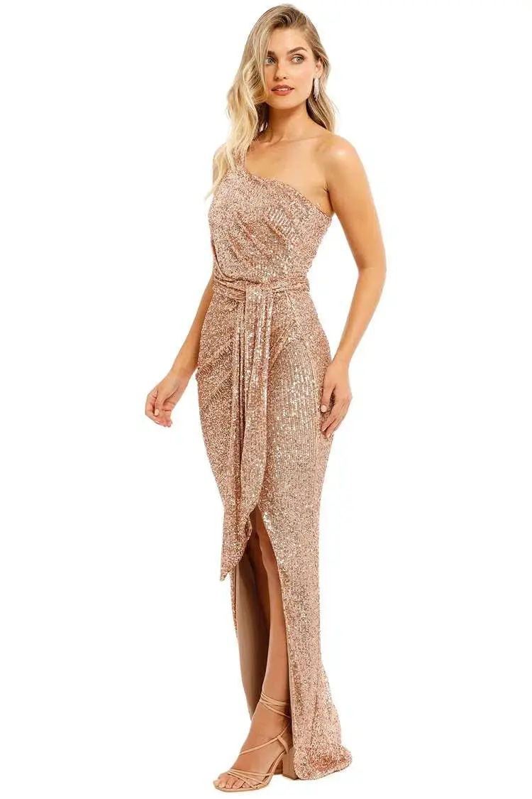 Nookie Palazzo Gown in Rose Gold Size 8 for rent on The Volte - main image