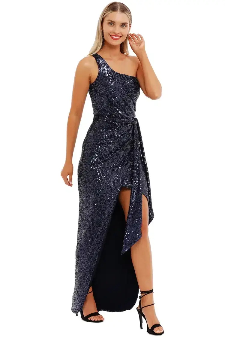 Nookie Palazzo Gown in Navy Size 12 for rent on The Volte - main image