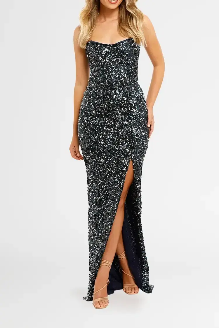 Nookie Confetti Gown in Navy Size 10 for rent on The Volte - main image