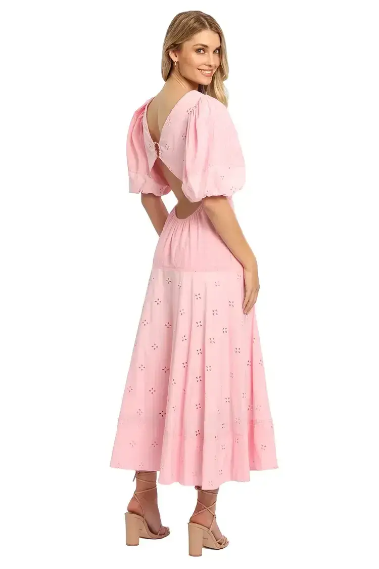 Saint Armont Lumière Midi Dress in Pink Size 10 for rent on The Volte - main image
