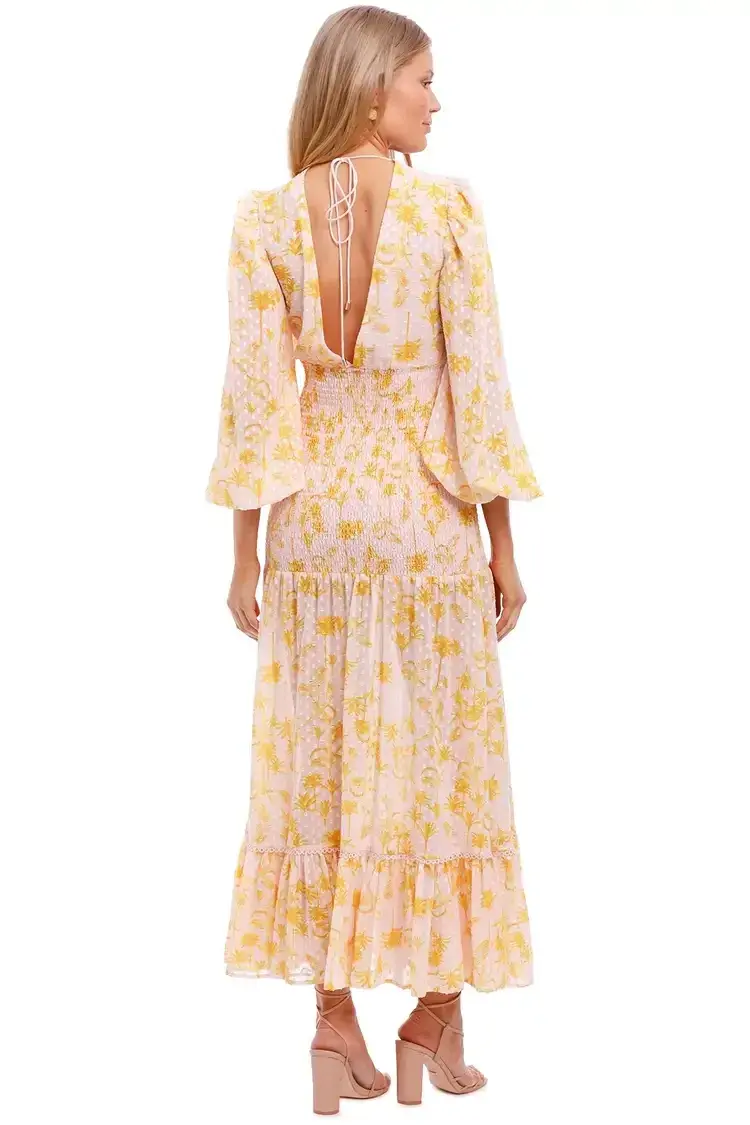 Significant Other Bernadette Dress Yellow Floral Size 8 for rent on The Volte - main image
