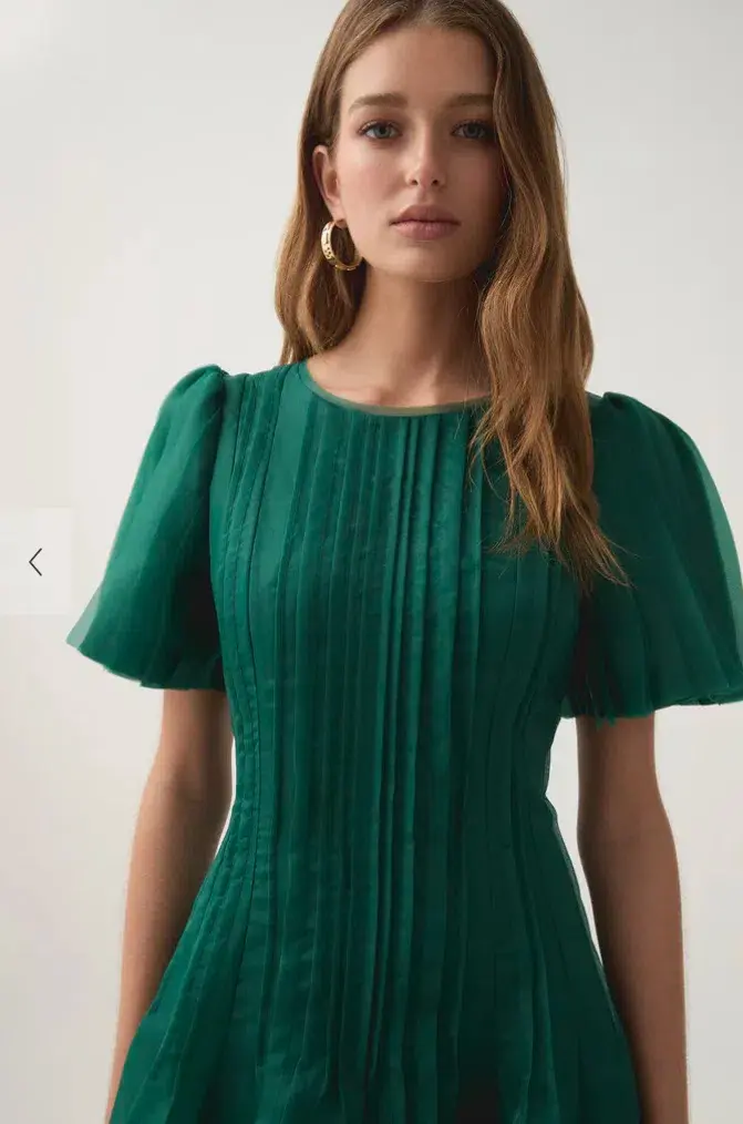 Aje Nova Pleated Midi Dress Size 8 - Image 3