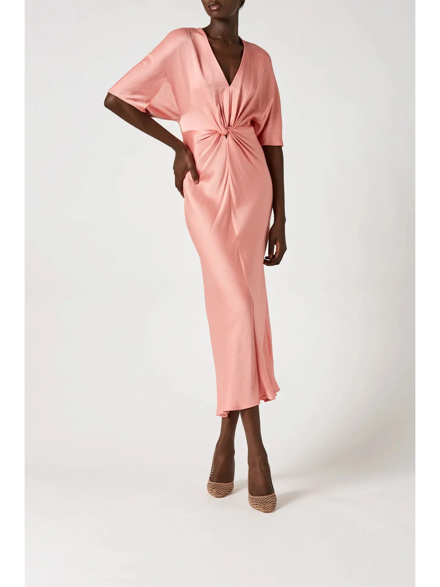 Scanlan Theodore Cocoon Turban Twist Dress Coral Size AU 10 - Image 1