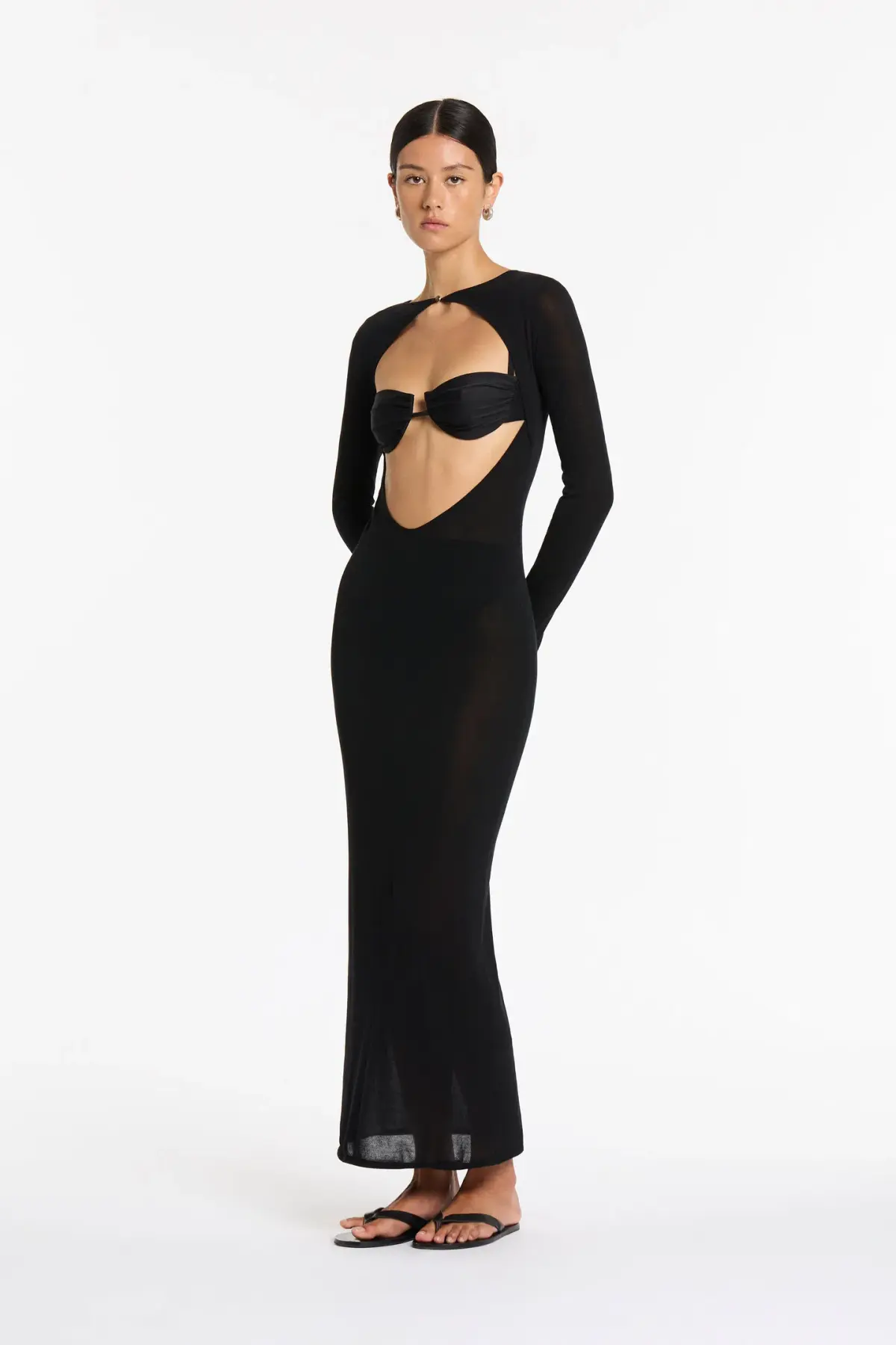 Sir The Label Black Eva Knit Dress Black  Size 3/12 AU - Image 1