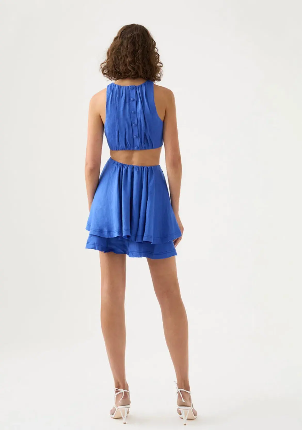 Aje Holt Cut Out Ring Mini Dress Blue Size 8  - Image 3