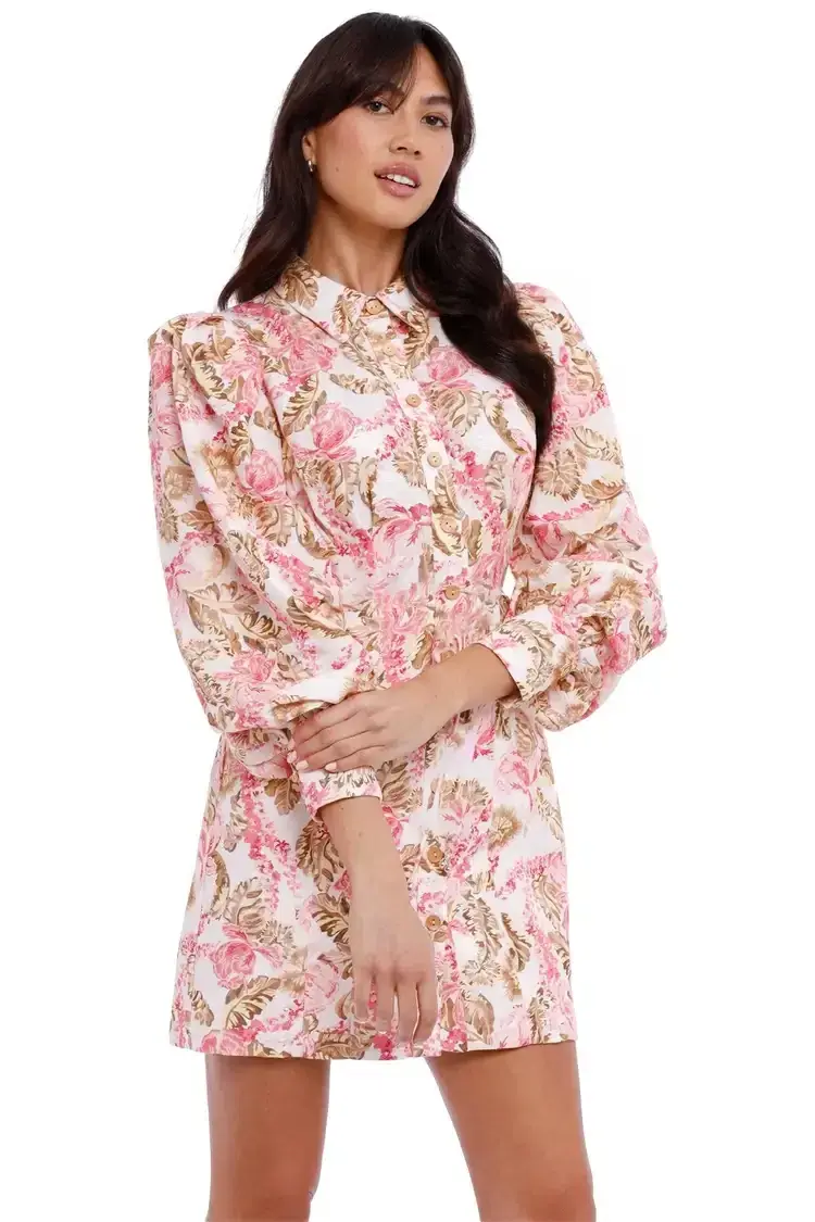 Significant Other Leonie Dress in Pink Sangria Floral Size 6 - Image 5