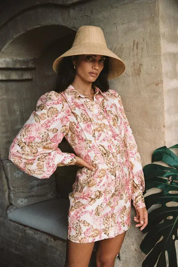 Significant Other Leonie Dress in Pink Sangria Floral Size 6 - Image 6