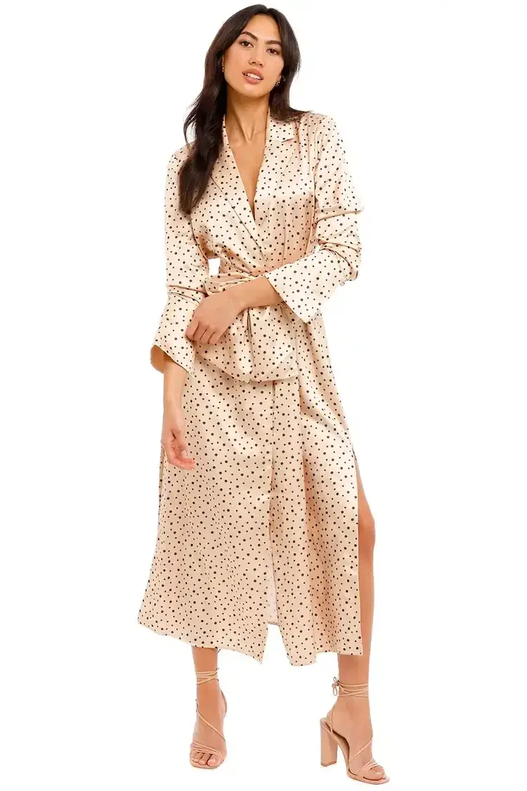 Significant Other Amara Dress in Cream Black Polka Size 10 - Image 1