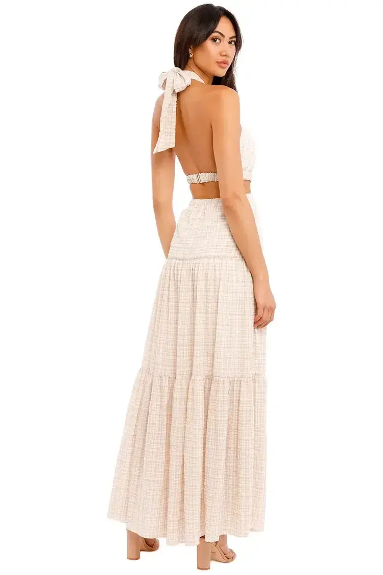Significant Other Clementine Dress in Almond Check Size 10 - Image 3