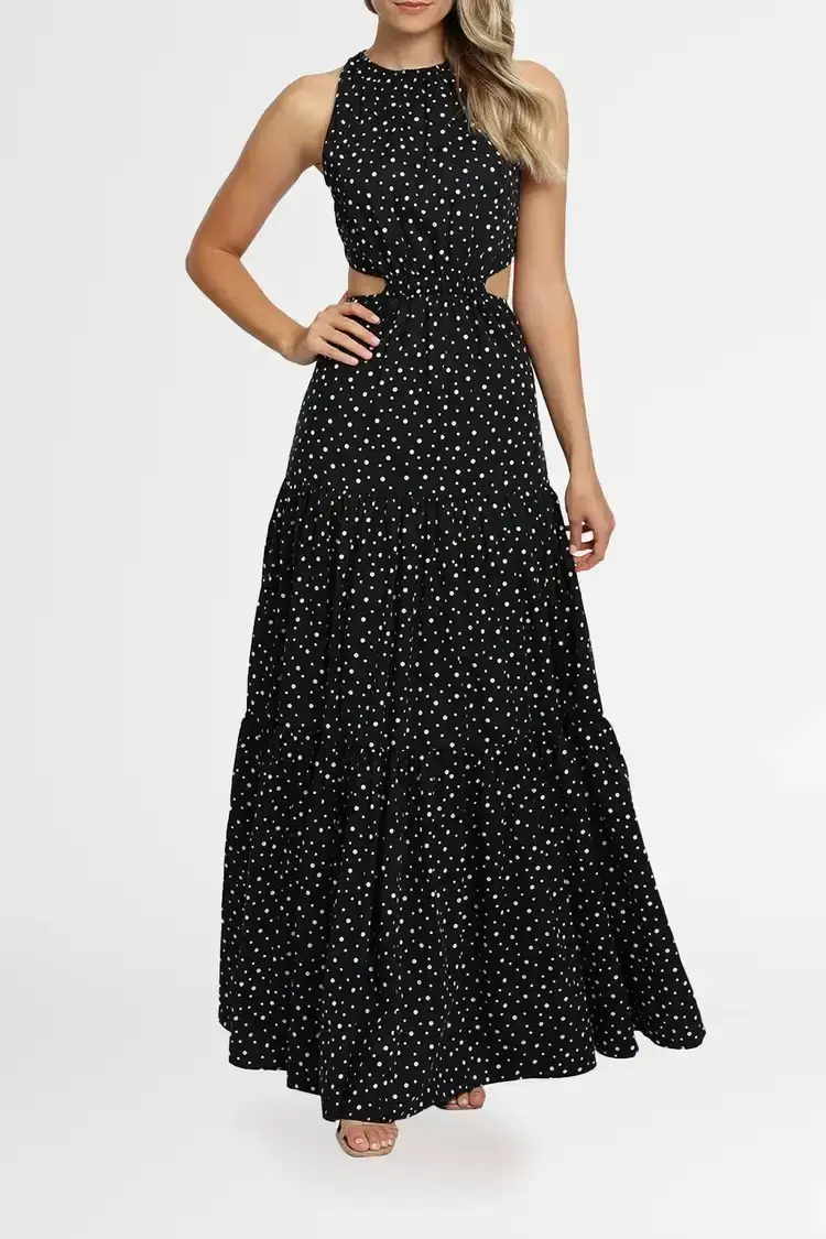Significant Other Poppy Dress in Black Cream Polka Size 12 - Image 3