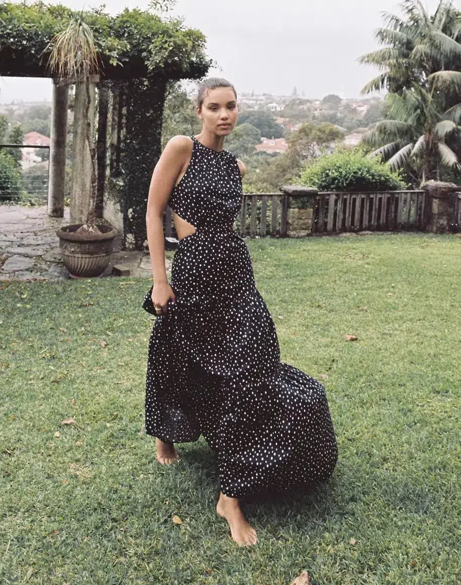 Significant Other Poppy Dress in Black Cream Polka Size 12 - Image 1
