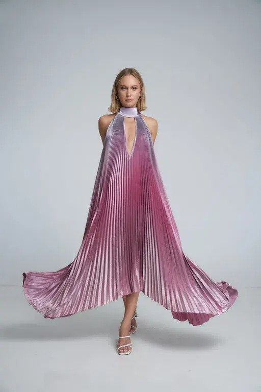 L'Idee Opera Gown Mauve Ombre Size 10 - Image 1
