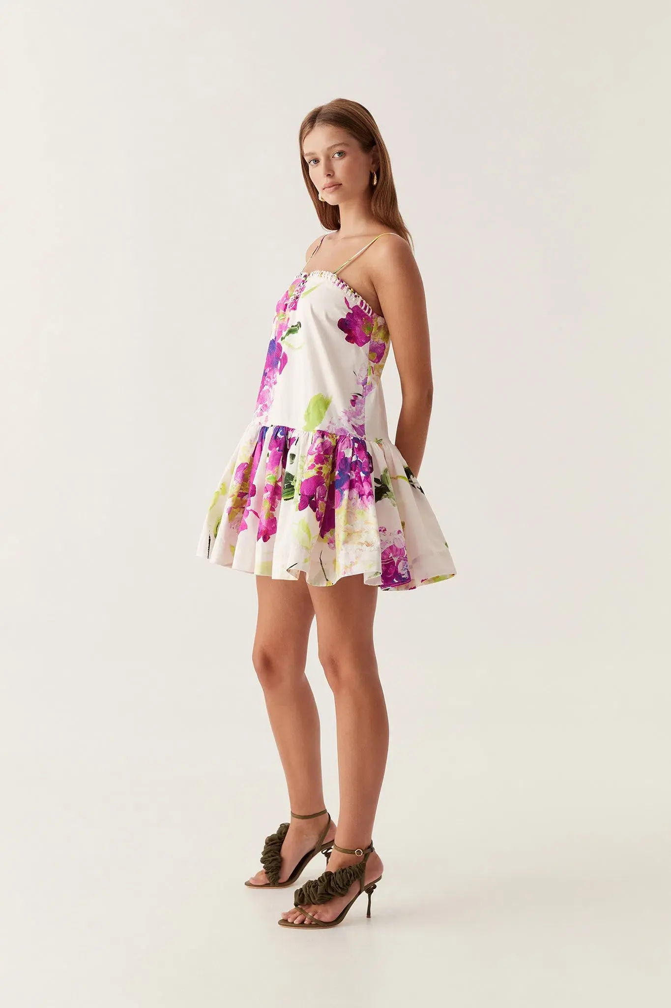 AJE Willow Sweetheart Mini Dress Wild Hyrdangea Size 6 - Image 3
