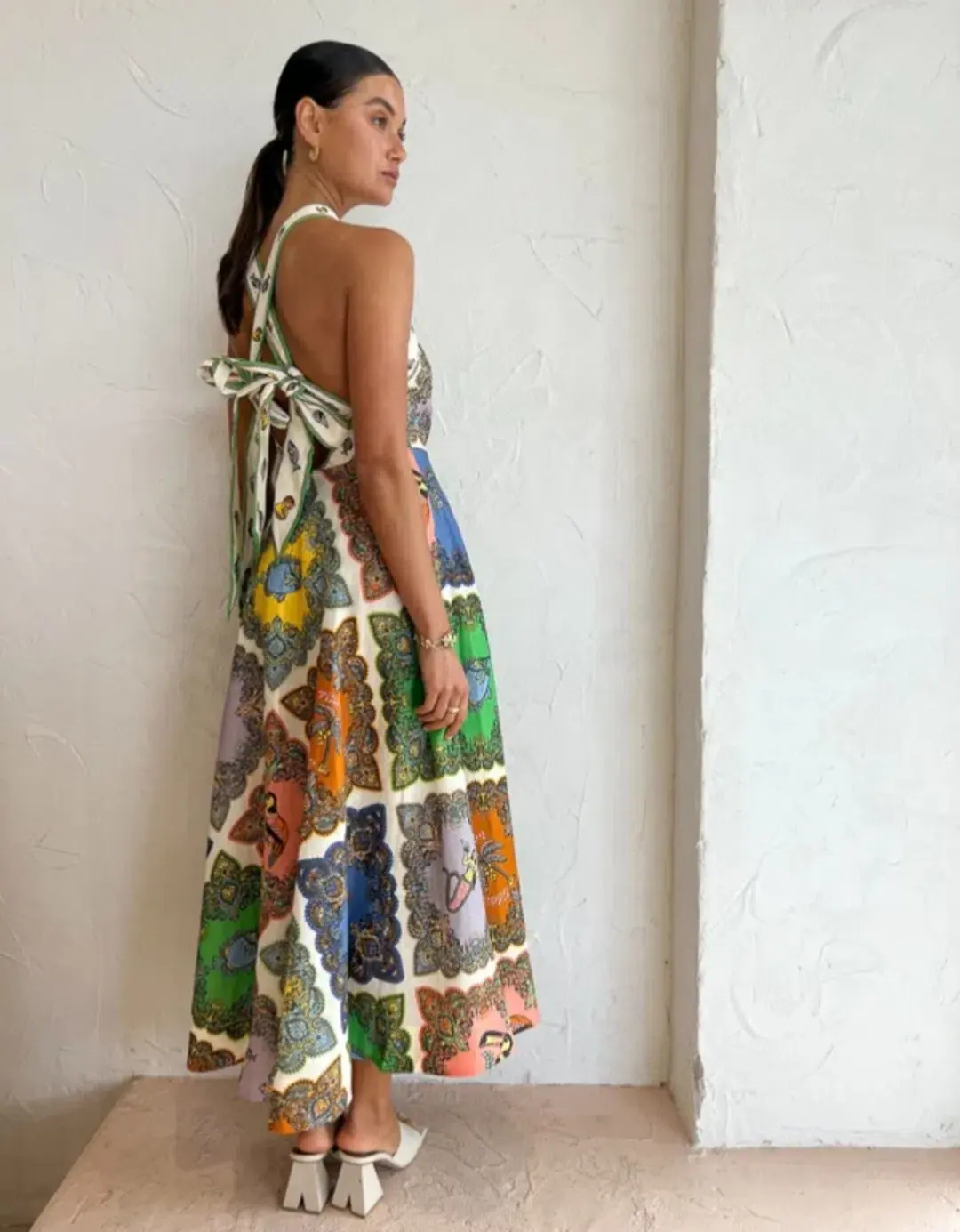 Alemais Trippy Troppo Halter Midi Dress Multi Size 10 - Image 4