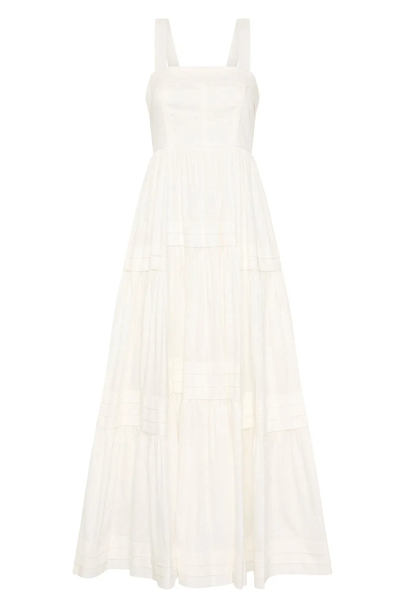 Aje Sophie Tiered Midi Dress Ivory Size 16 - Image 5
