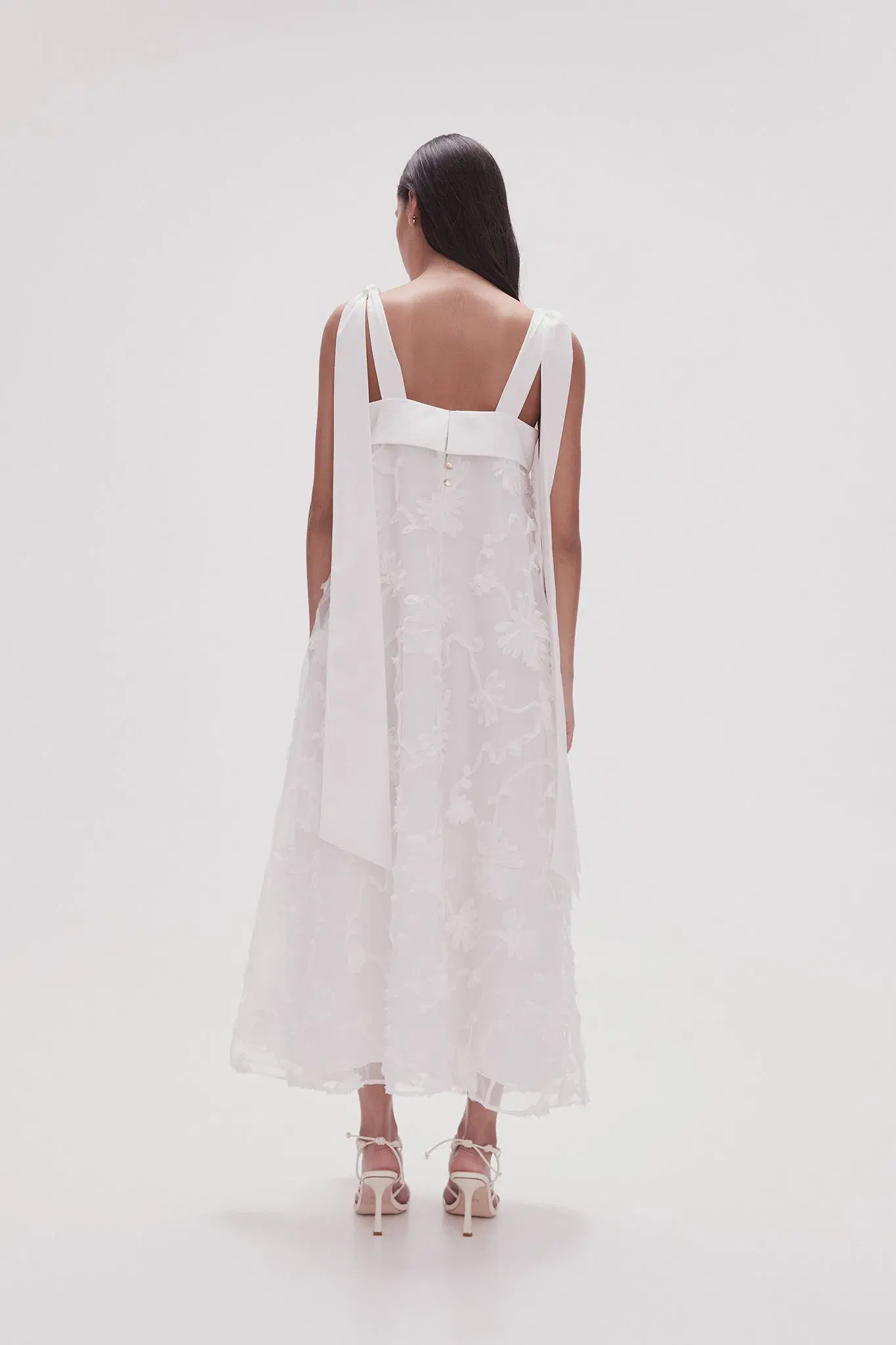 Aje Ursula Midi Dress Ivory Size 14  - Image 3