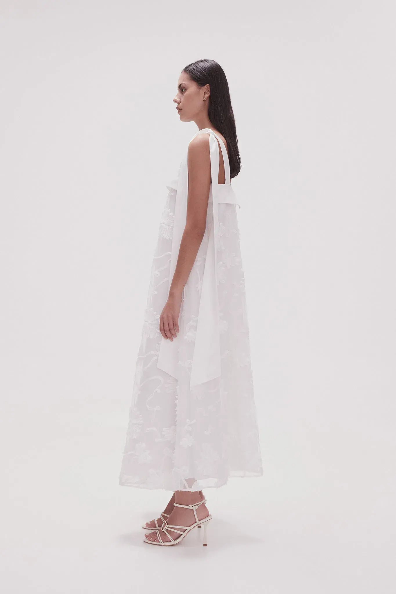 Aje Ursula Midi Dress Ivory Size 14  - Image 4