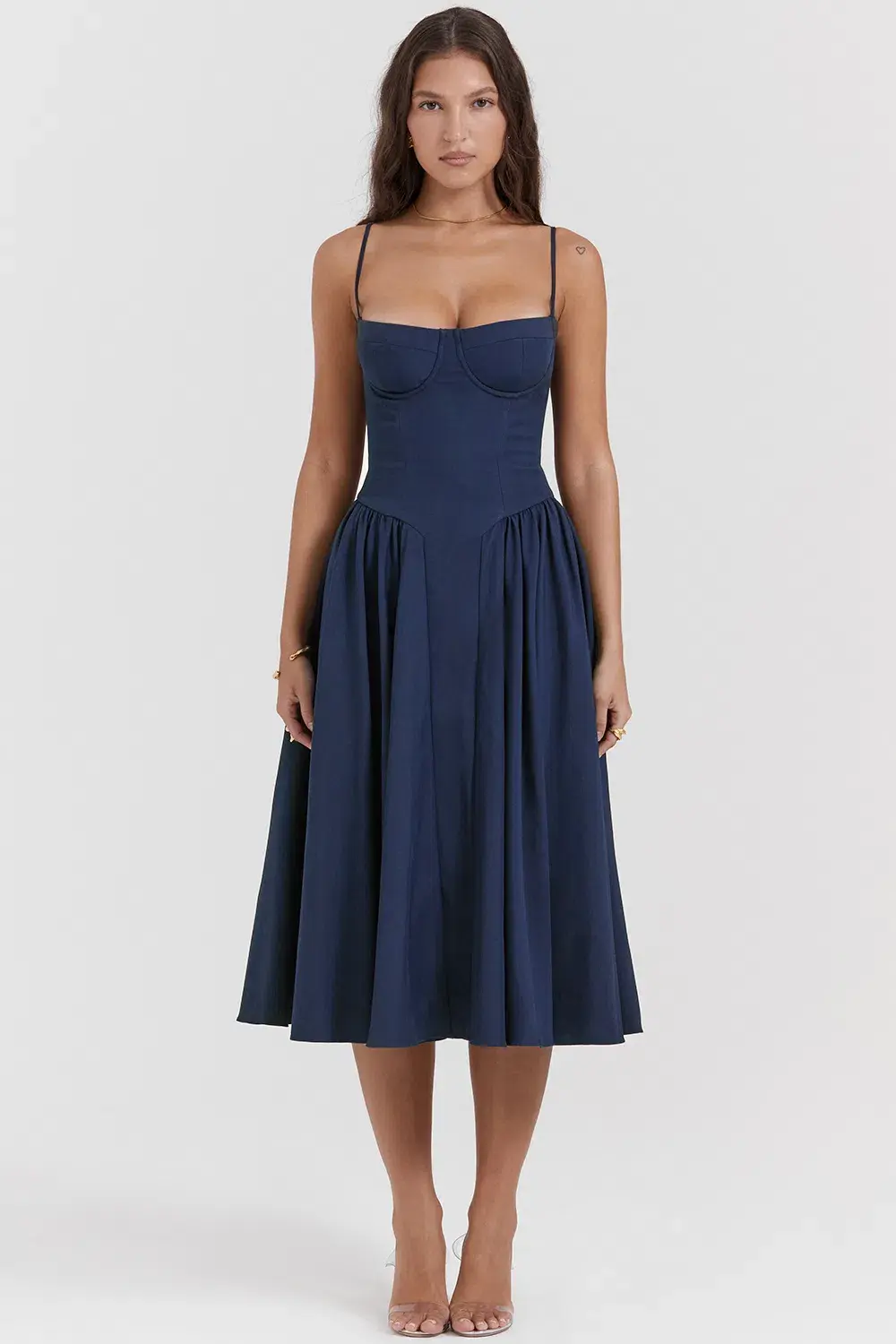 House of CB Samaria Corset Sundress French Navy Size 6 - Image 7