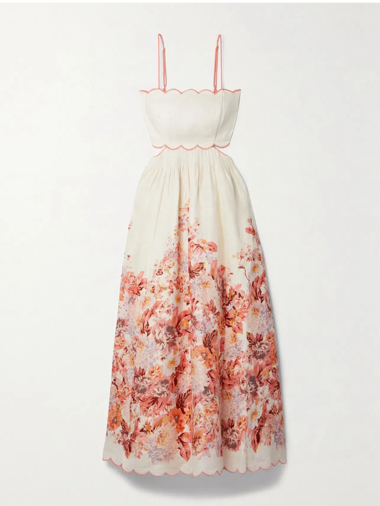Zimmermann Devi Scallop Midi Dress Cream Floral Size 2 / AU 12 - Image 5