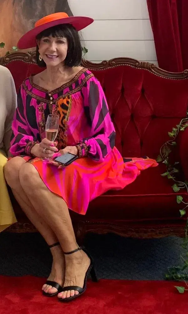 Camilla Off Shoulder Silk Short Dress Always Change Your Spots Print Size S / AU 10 for rent on The Volte - main image