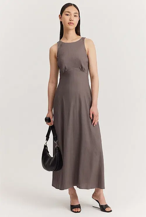 Country Road Cut-Away Column Dress Grey Size 10 - Image 5