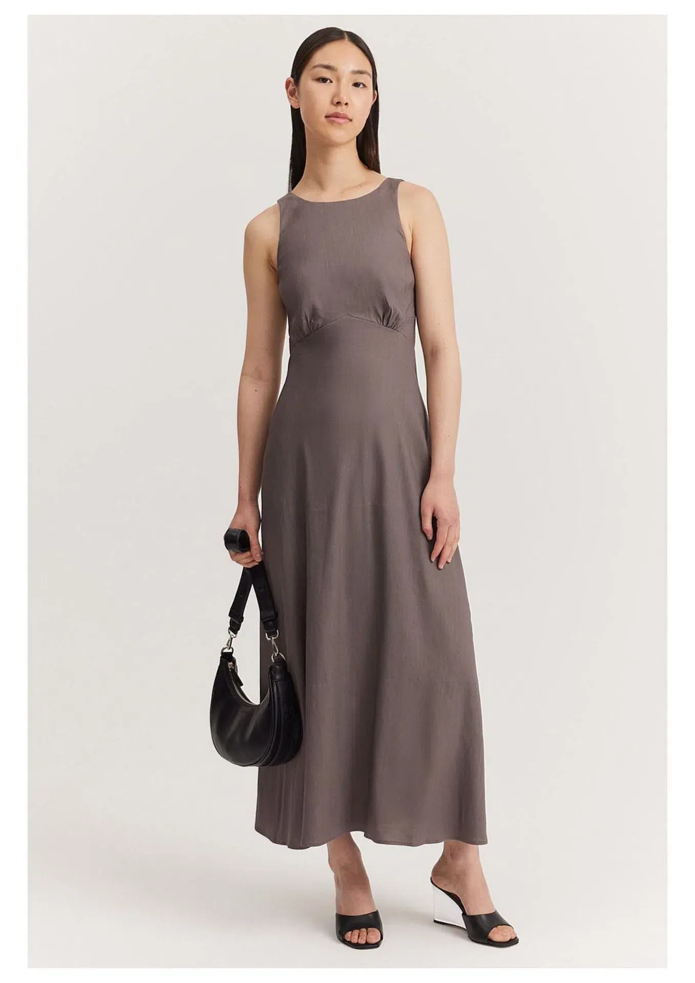 Country Road Cut-Away Column Dress Grey Size 10 - Image 1