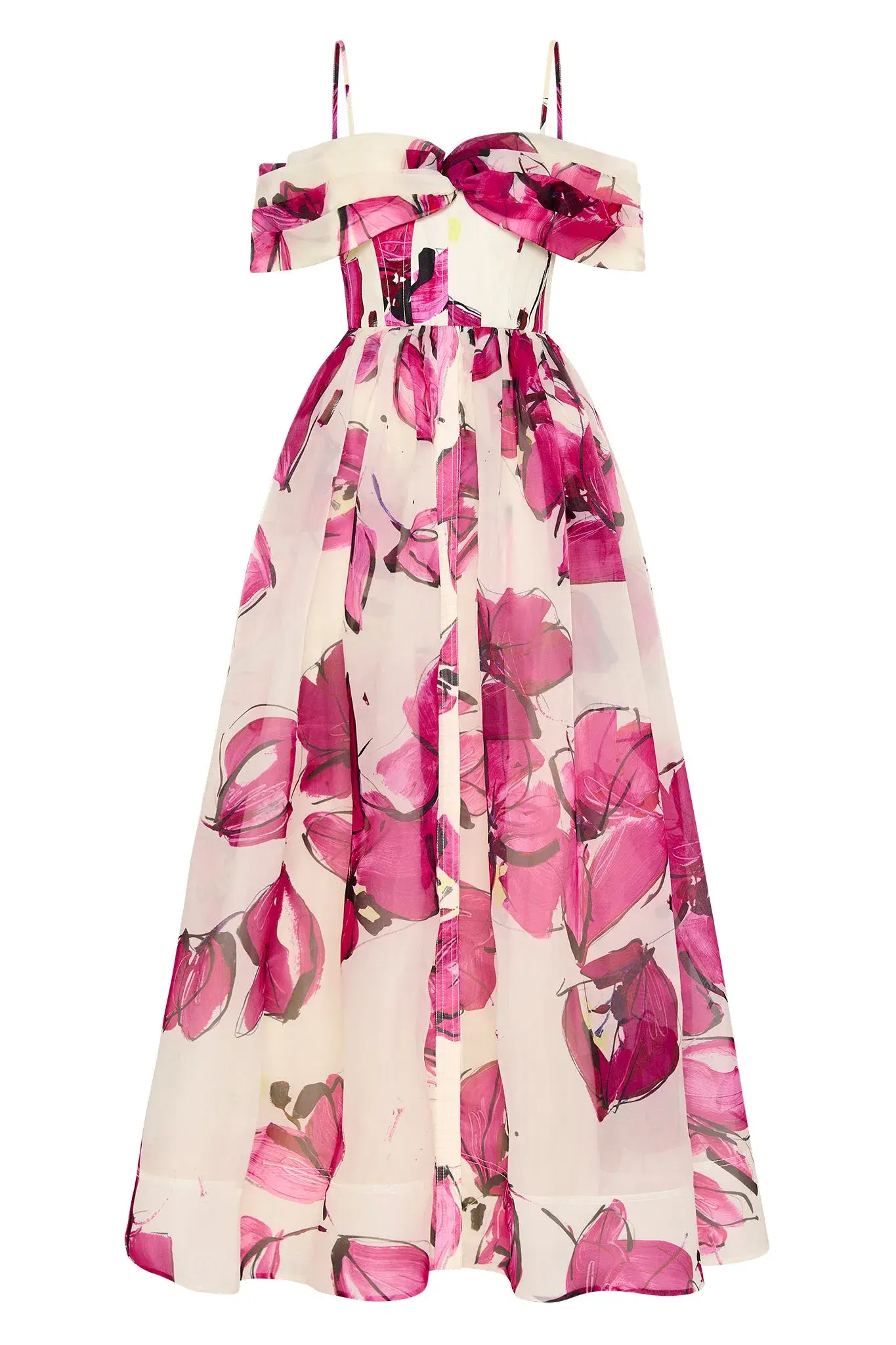 Aje Cordelia Corseted Maxi Dress Falling Florals Size XL / AU 14 - Image 4