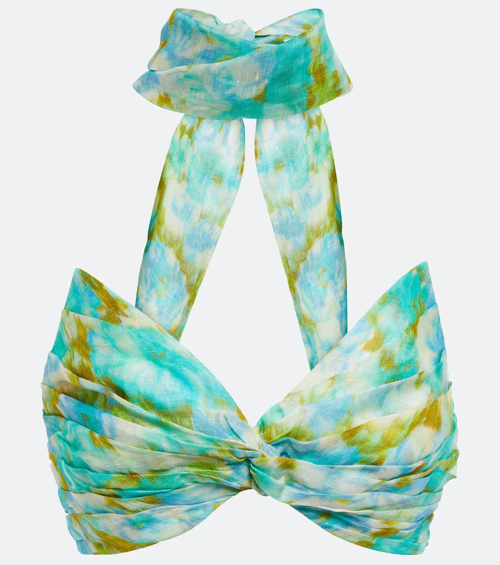 Zimmermann High Tide Twist Crop Bodice Size 3 / AU 14 & Maxi Skirt Size 2 / AU 12 Set in Aqua Ikat Floral - Image 9
