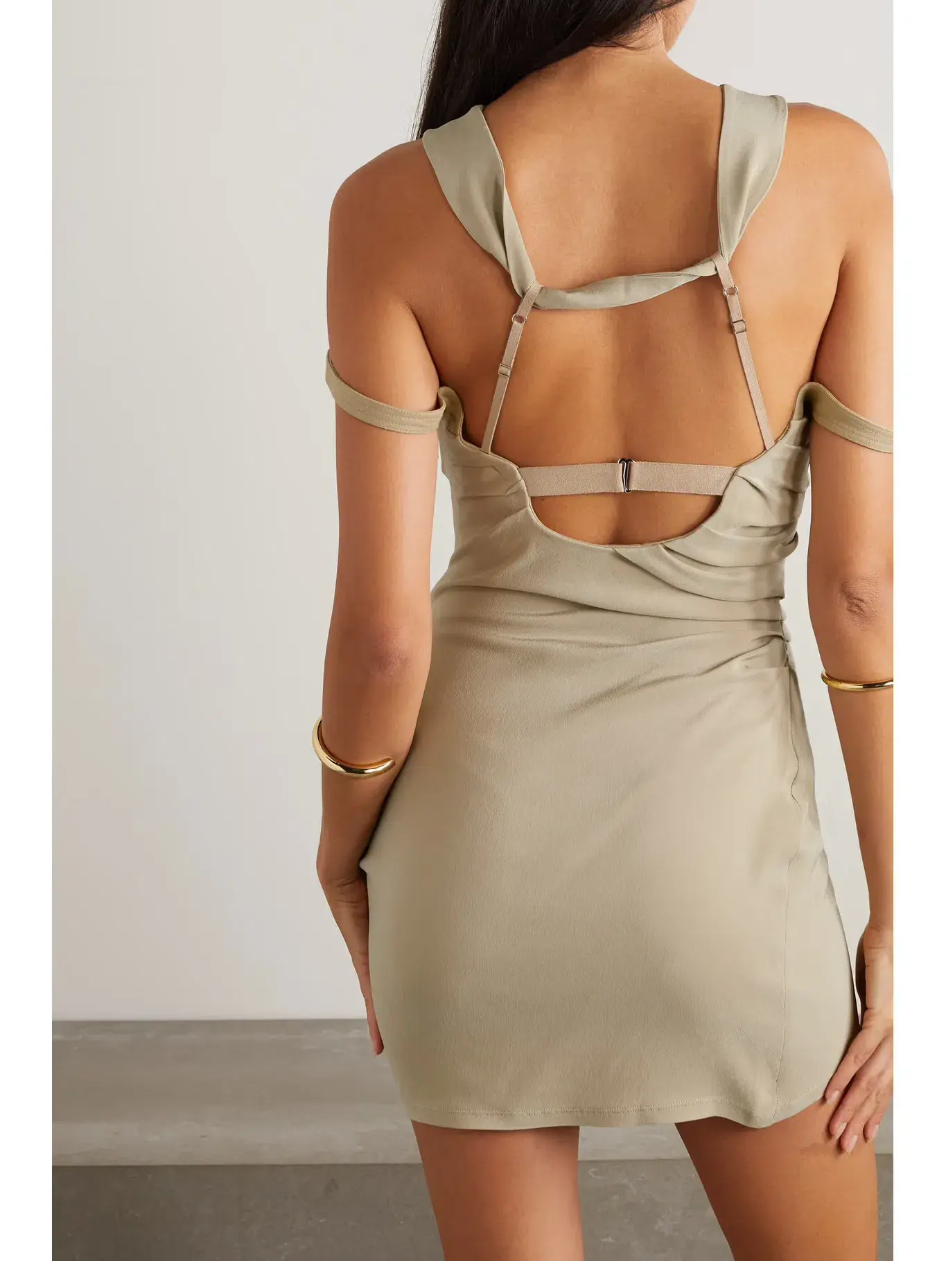 Jacquemus Soffio Crepe Mini Dress Beige Size 34 / AU 6 - Image 2
