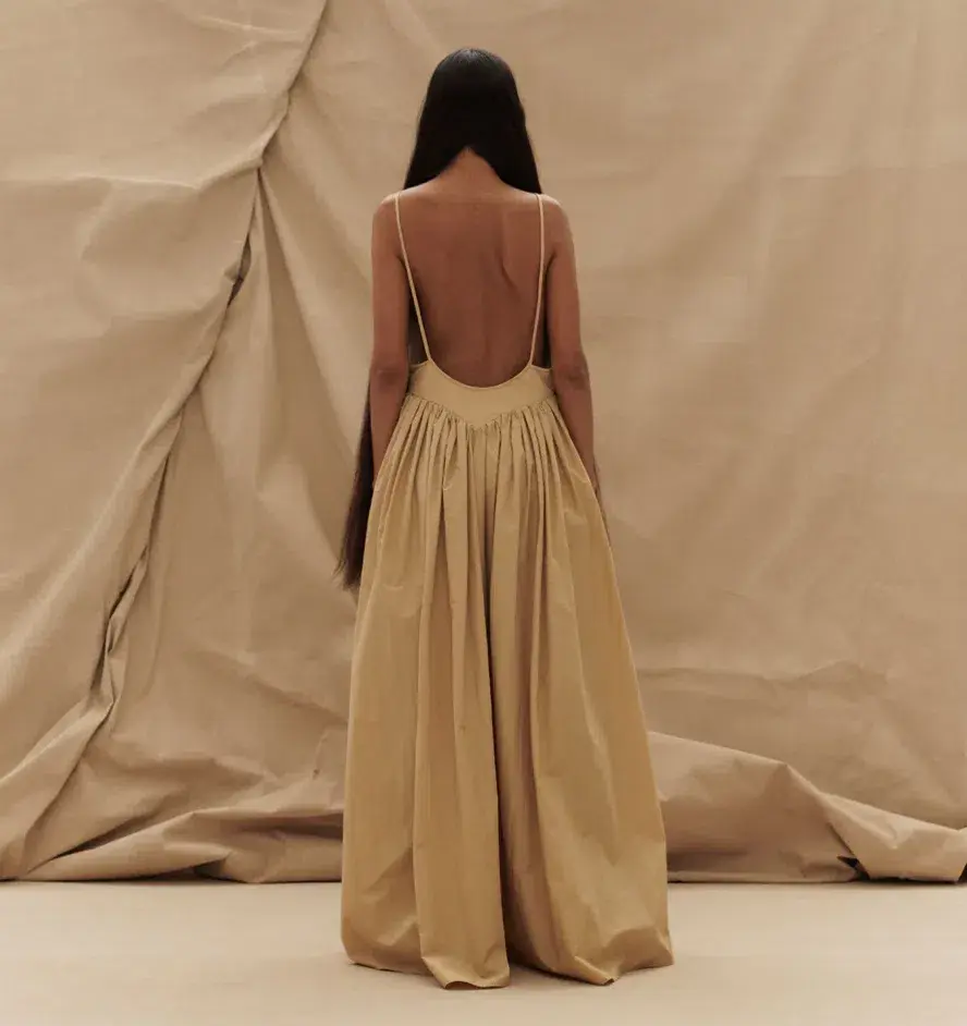 Paris Georgia Paloma Dress in Sand Size S / AU 8 - Image 3
