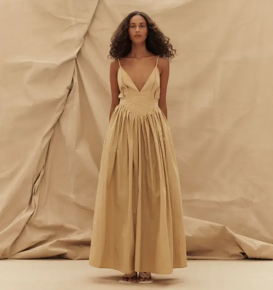 Paris Georgia Paloma Dress in Sand Size S / AU 8 - Image 4