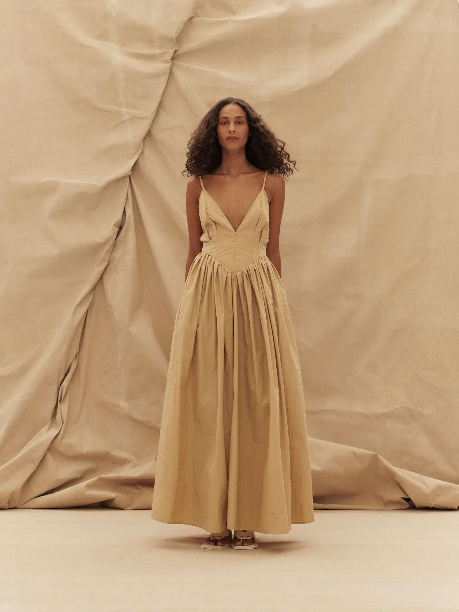 Paris Georgia Paloma Dress in Sand Size S / AU 8 - Image 1